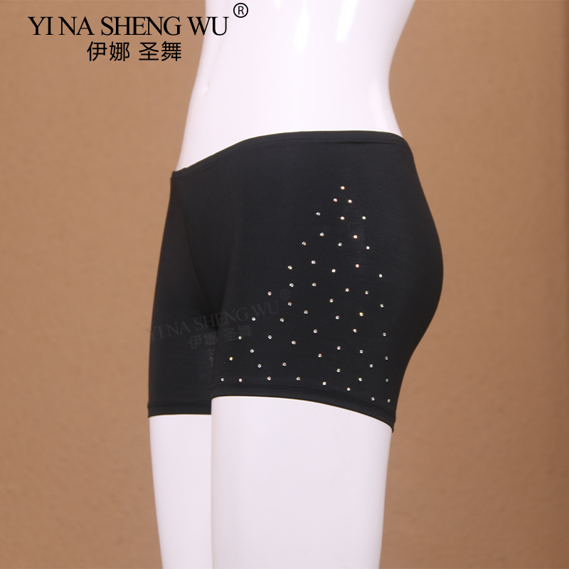 Dance Safety Pants Women's Dance Underpants Lining Latin Belly Dance Costume Leggings New Hot Drill Tight-fitting Stretch Shorts