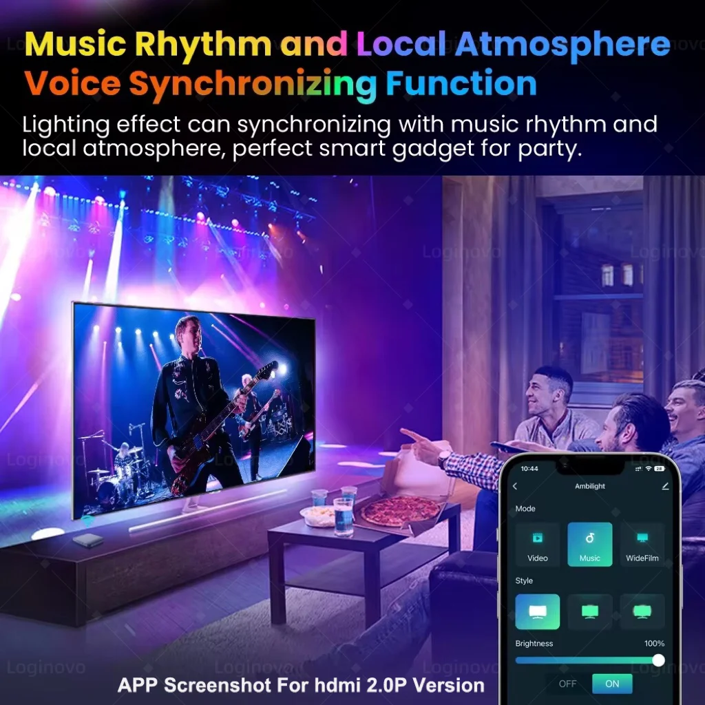 Smart TV Umgebungslicht HDMI Sync Box Led Streifen Licht PC Led-hintergrundbeleuchtung Für Alexa, Google, PS5, TVs Box
