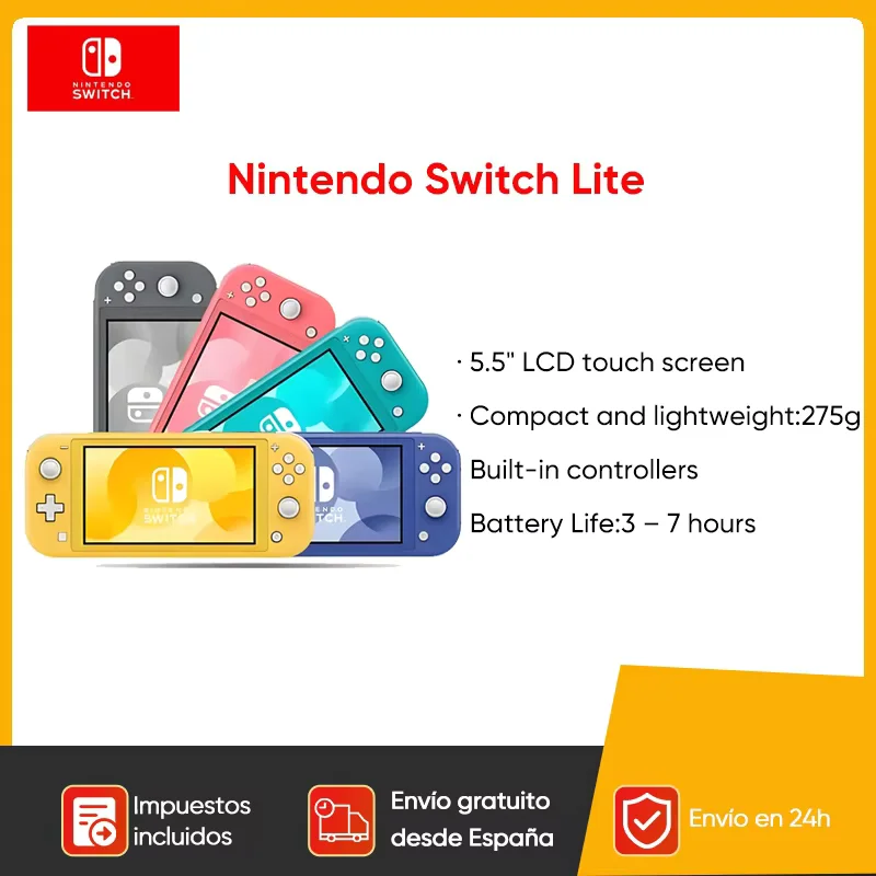Nintendo Switch Lite Console di gioco portatile Nintendo Switch Archiviazione interna 32G Touch screen LCD da 5,5 pollici Bluetooth 4.1 Coral