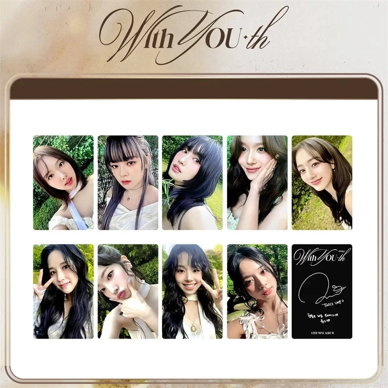 KPOP 9pcs/set  TWICE Mini 13 Album With YOU-th Album LOMO Card DAHYUN MOMO NAYEON SANA MINA AEYOUNG Gift Postcard Photo Card