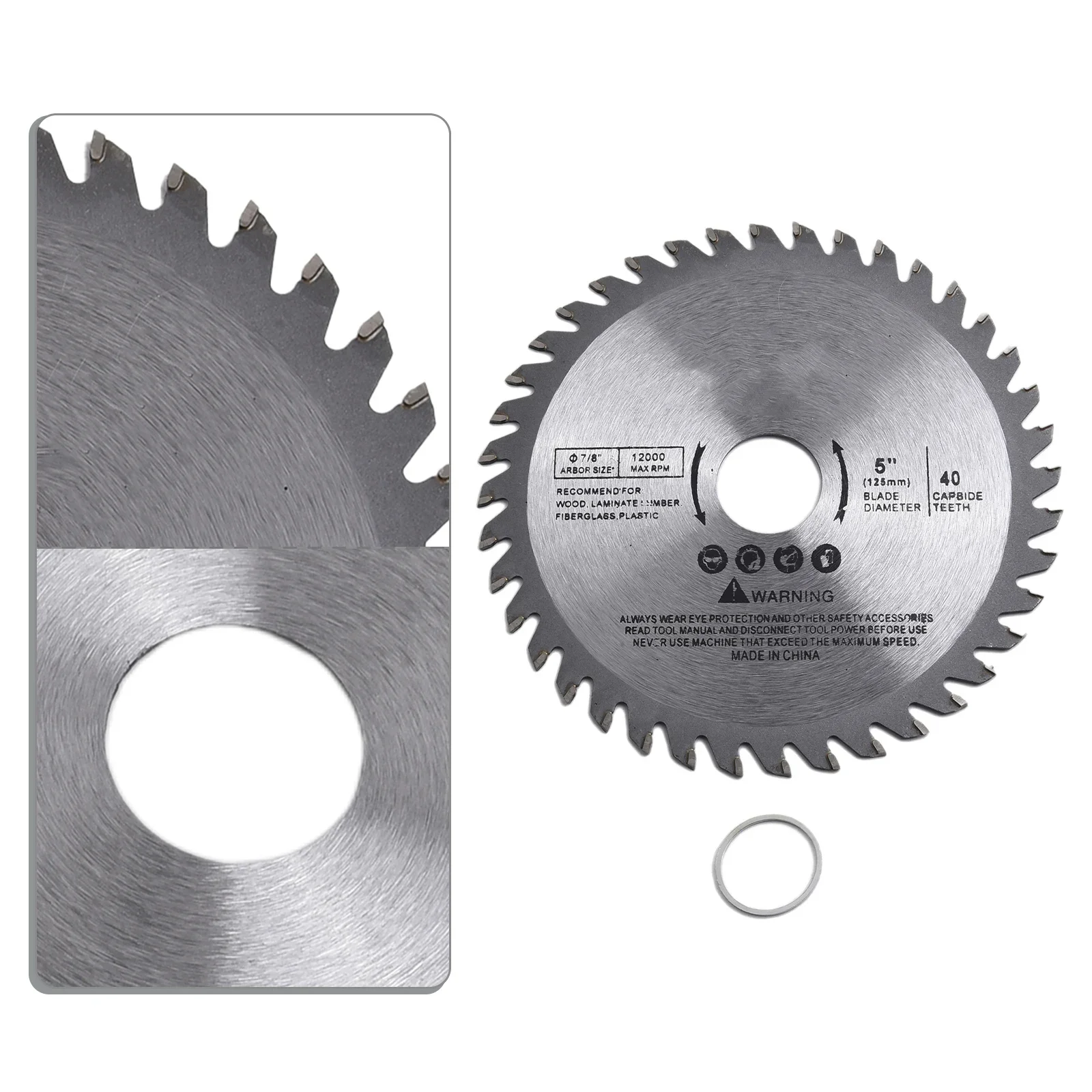 5 polegada 125mm disco de corte mini lâmina serra circular para madeira plástico metal rotativa ferramentas corte 40 dentes