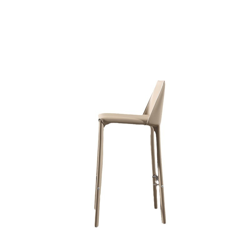 65/75cm, High Luxury Minimalist Italian Style Bar Chair, Bar, Home, Cafe, Front Desk High Stool, Saddle Leather Material