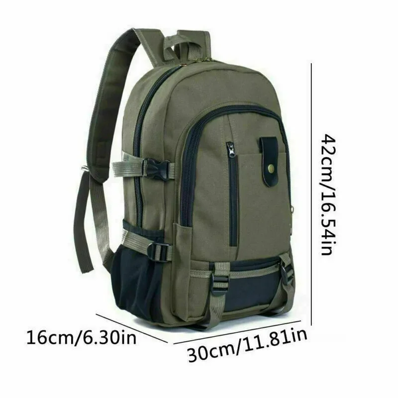 2023 New Men's Simple and Fashionable Backpack Leisure Travel Canvas Backpack Large Capacity Student Backpack