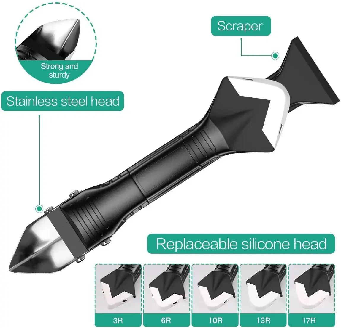 5 In1 ชุดเครื่องมือซิลิโคนเกรียง Scraper Corner Finisher Sealant Grout Scraper สําหรับห้องครัวห้องน้ํา Window Sink Joint