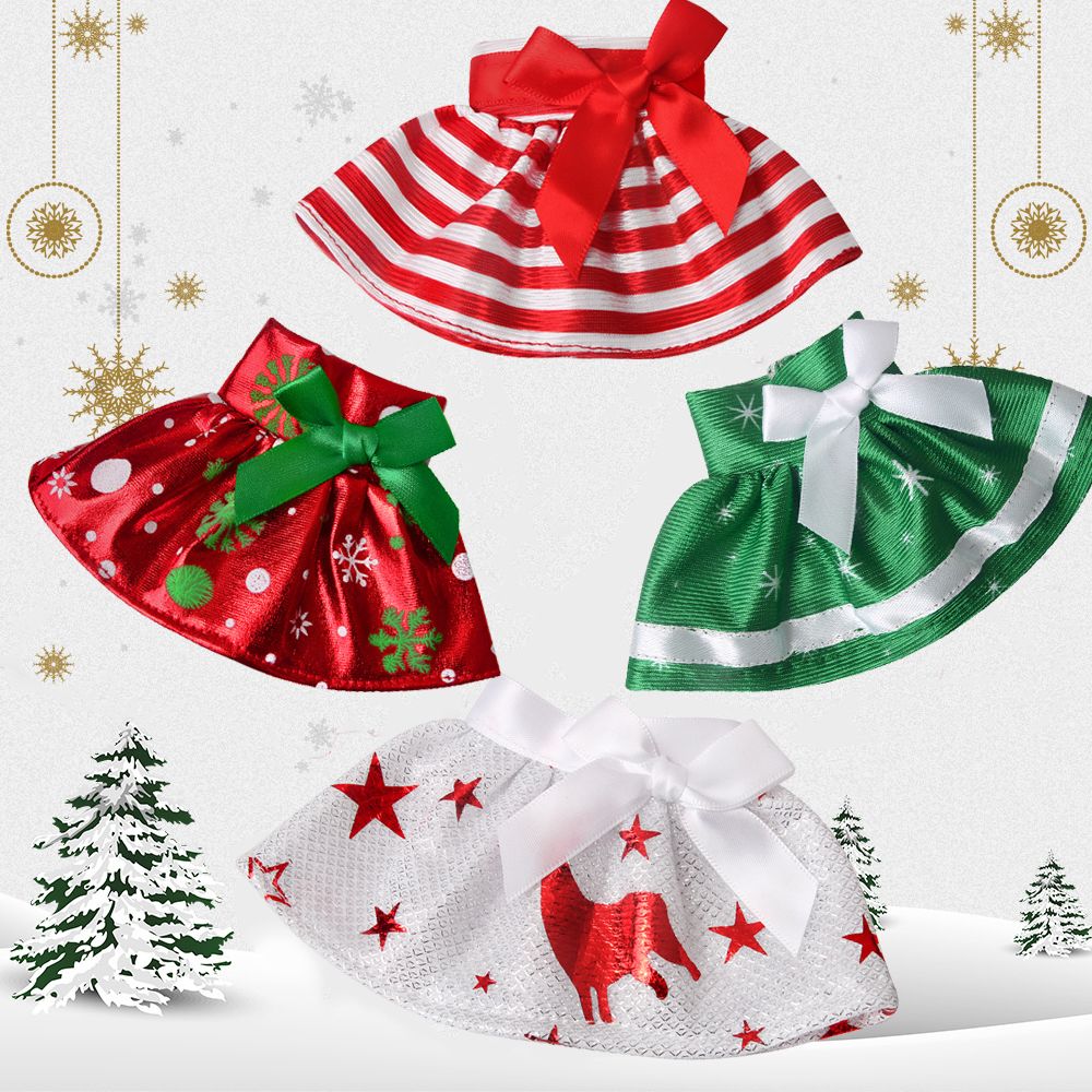 Elfos Natal Boneca Roupas, Branco, Vermelho, Vestido Verde, Baby Toys Acessórios, Saia para Crianças, Presentes de Natal