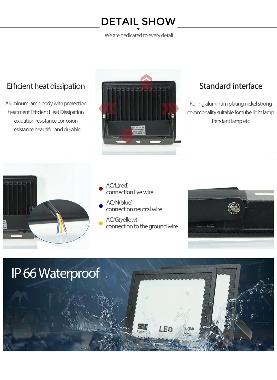 Reflector LED con Sensor de movimiento PIR, foco Led para exteriores, 10W, 20W, 30W, 50W, 100W, IP66, impermeable, iluminación de jardín para exteriores, farola