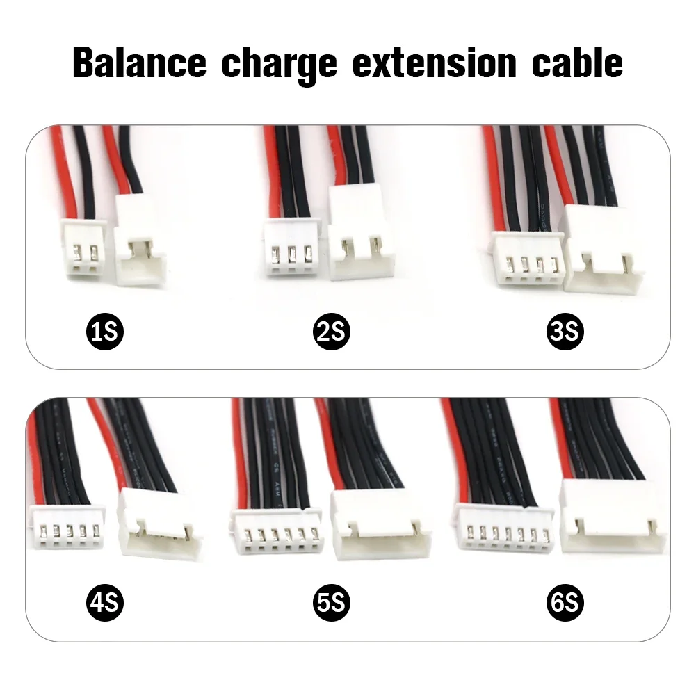 5 шт./лот JST-XH 1S 2S 3S 4S 5S 6S 20 см 22AWG Lipo Balance Wire Удлинитель зарядного кабеля Шнур для зарядного устройства RC Lipo