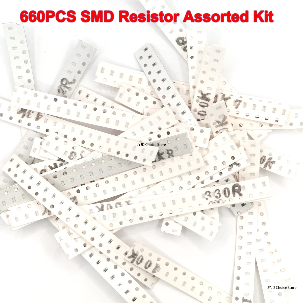Kit sortido de resistor smd, 660 peças, 0603 0805 1206 1% resistência 1 ohm a 1m ohm, resistores de chip para eletrônicos diy