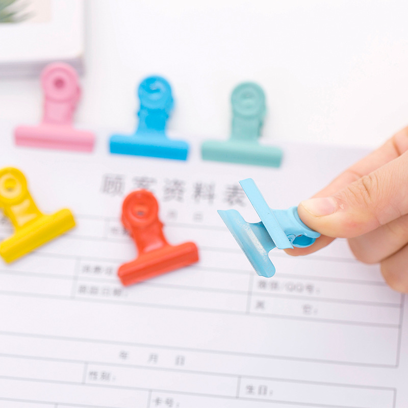 5 個の金属ヒンジクリップカラフルな雄牛バインダー紙クリップクランプオフィス写真写真キッチン食品バッグ 30 ミリメートル