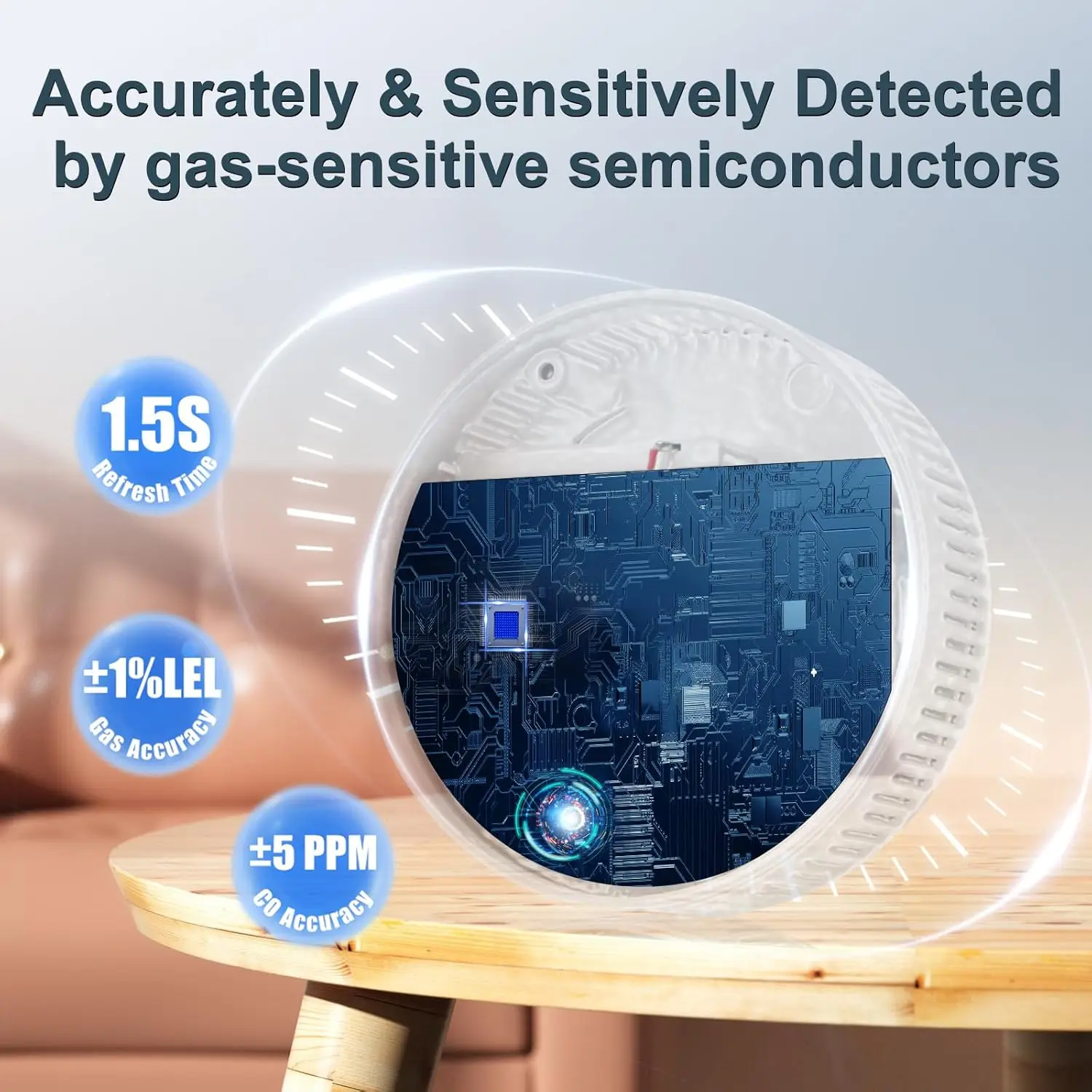 85dB Natural Gas Detector and Carbon Monoxide Detector with LCD Display and Sound Warning for Home, Garage