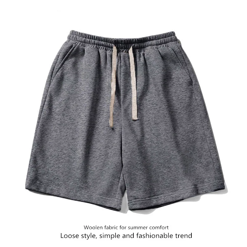 European shorts for men plus size for middle-aged and young loose and versatile five quarter pants breathable beach pants studen
