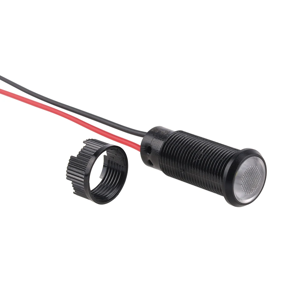 1pc 10mm Oxidized Black Plastic Indicator Light Mini Warning LED Pilot Signal Lamp 6V12V24V 220V with Wire Red Yellow Blue Green