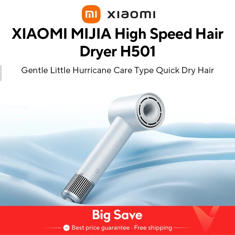XIAOMI MIJIA Secador de pelo de alta velocidad H501 Cuidado del cabello de iones negativos 110000   Rpm Dry 220V Versión CN (Con Adaptador UE) Velocidad del viento 62 m/s