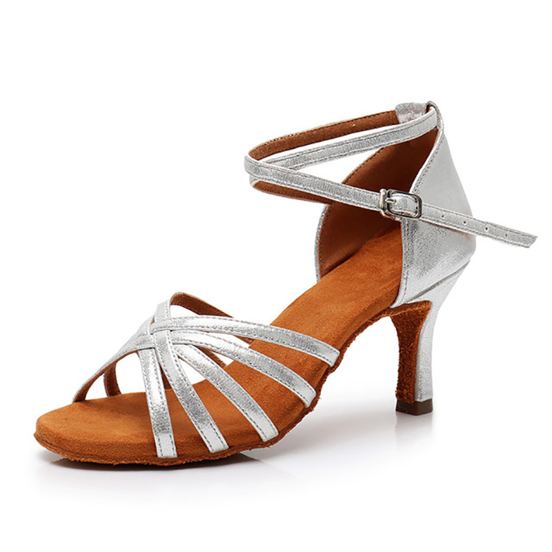 CLYFAN tacón profesional 7 cm/5 cm satén sin nudo Salsa Tango salón Zapatos De baile latino Mujer Zapatos De Baile Latino Mujer