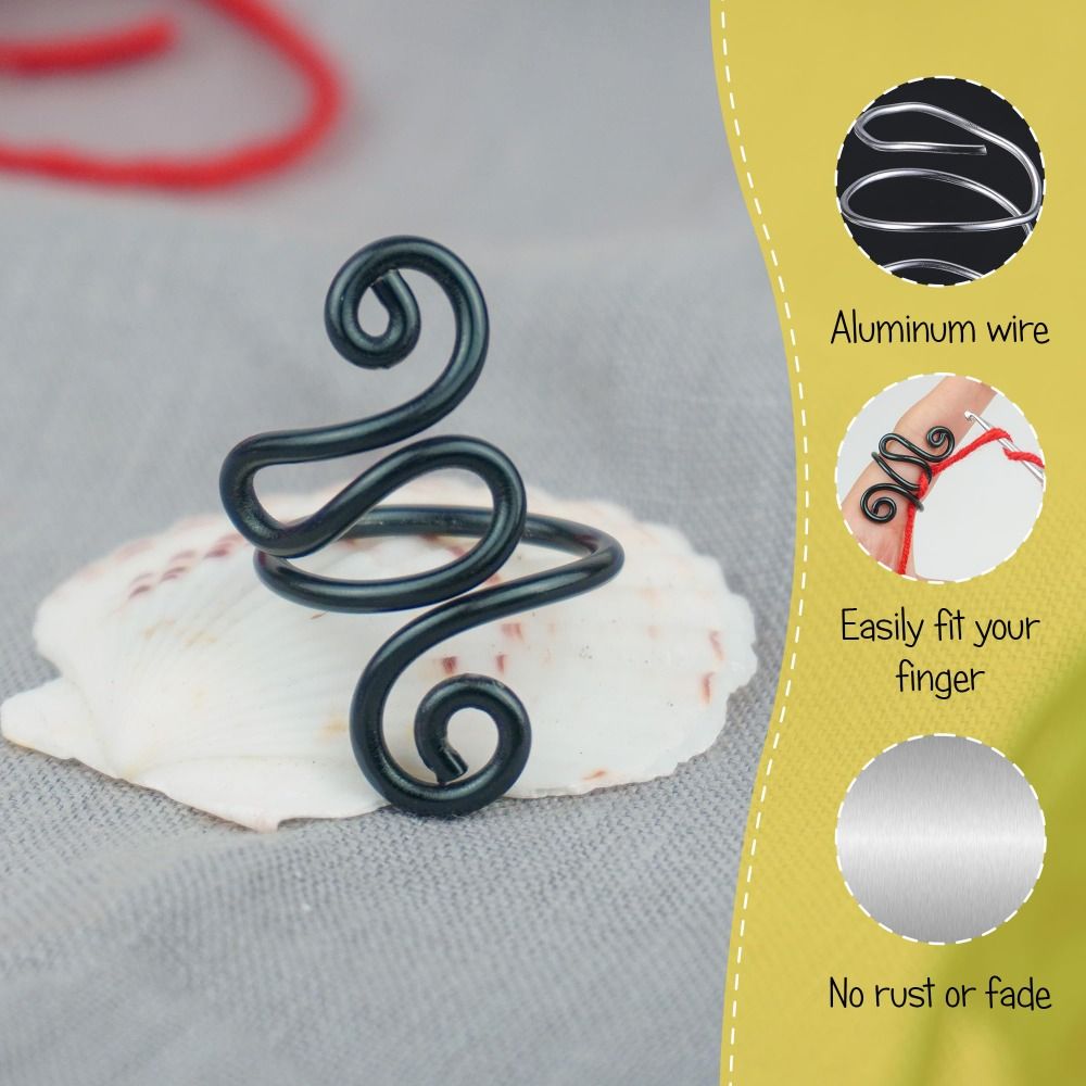 Ajustável Crochet Anel de Dedo, Acessórios De Costura, Dedal Anel, Knitting Loop, Artesanato DIY, Guias De Fio