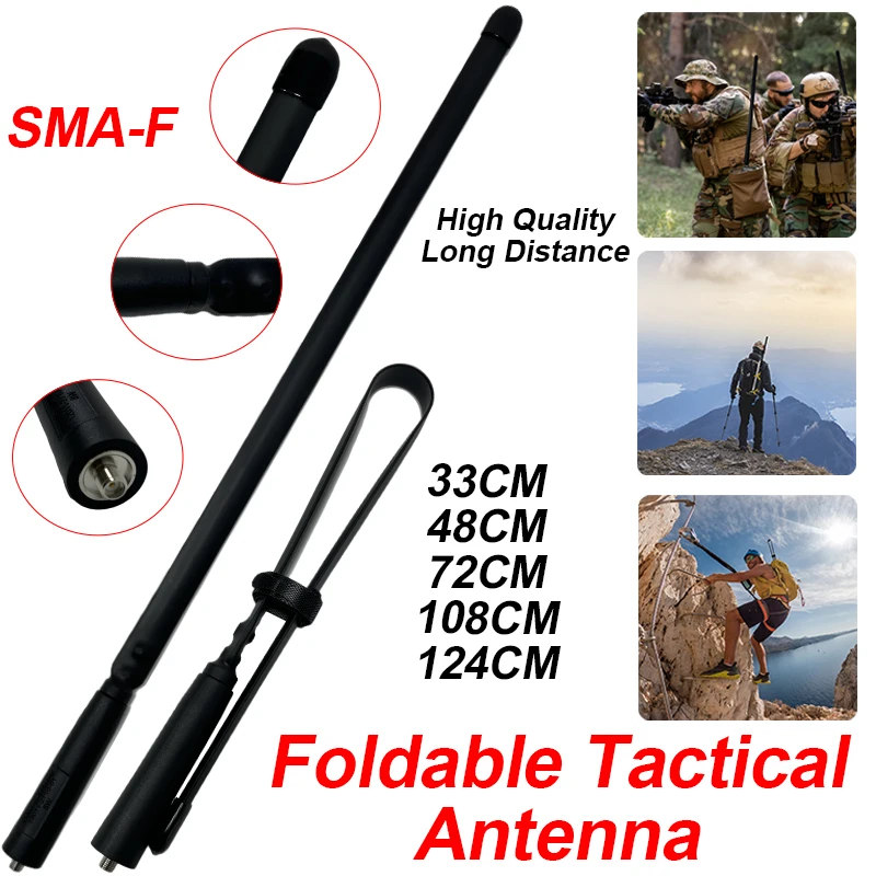 Antena tática dobrável cs sma-fêmea de alta qualidade walkie-talkie antena para baofeng UV-5R BF-888S UV-16 quansheng uv k5 uv k6