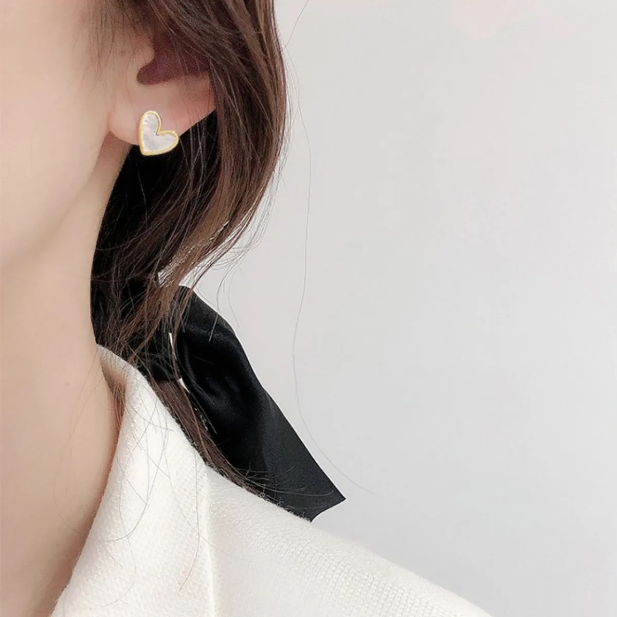 Novo coreano doce bonito coração brincos para mulheres menina moda azul esmalte estético geométrico brincos minimalista jóias presente