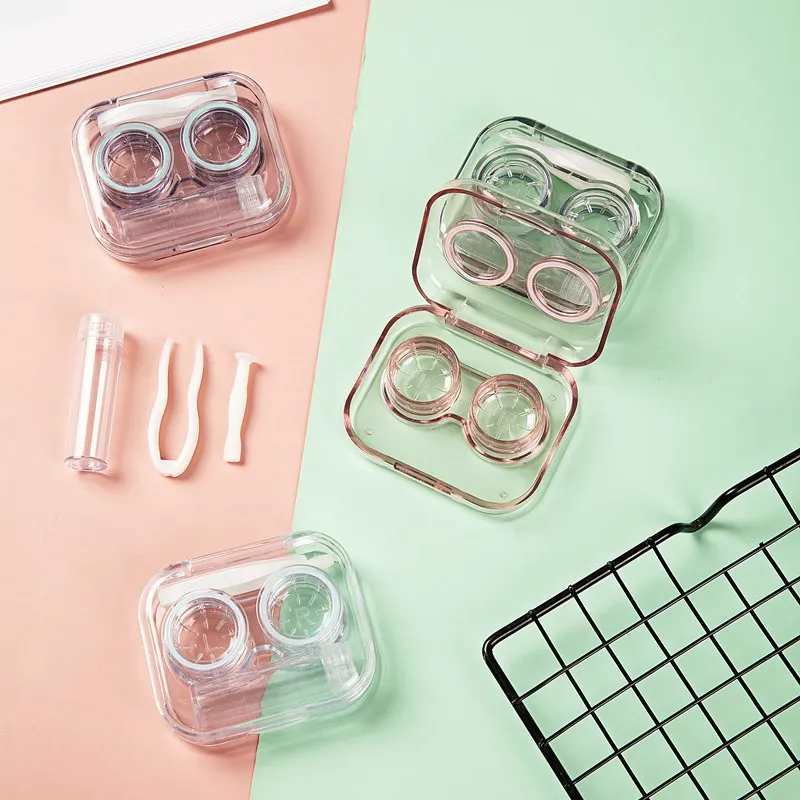 Customized Color Contact Lens Case Clip Stick Tweezers Combination Box Piece Clip Set for Lenses Color Tweezers