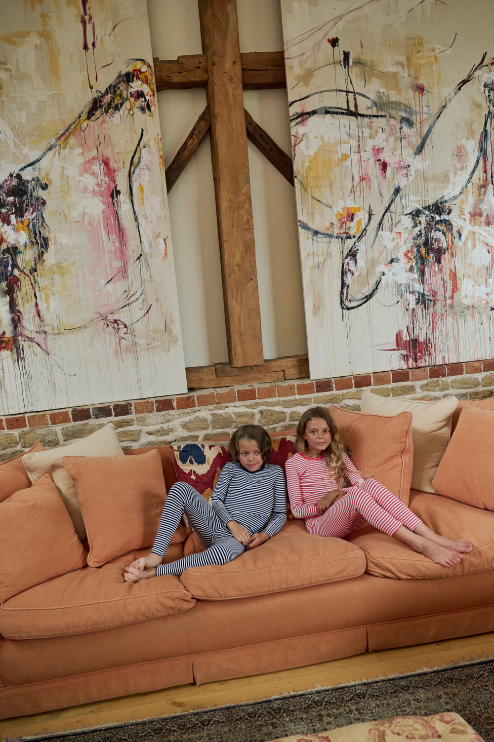 AS 2025 nuevo conjunto de ropa de otoño para niños, pijamas de algodón a rayas, ropa familiar para adolescentes y bebés