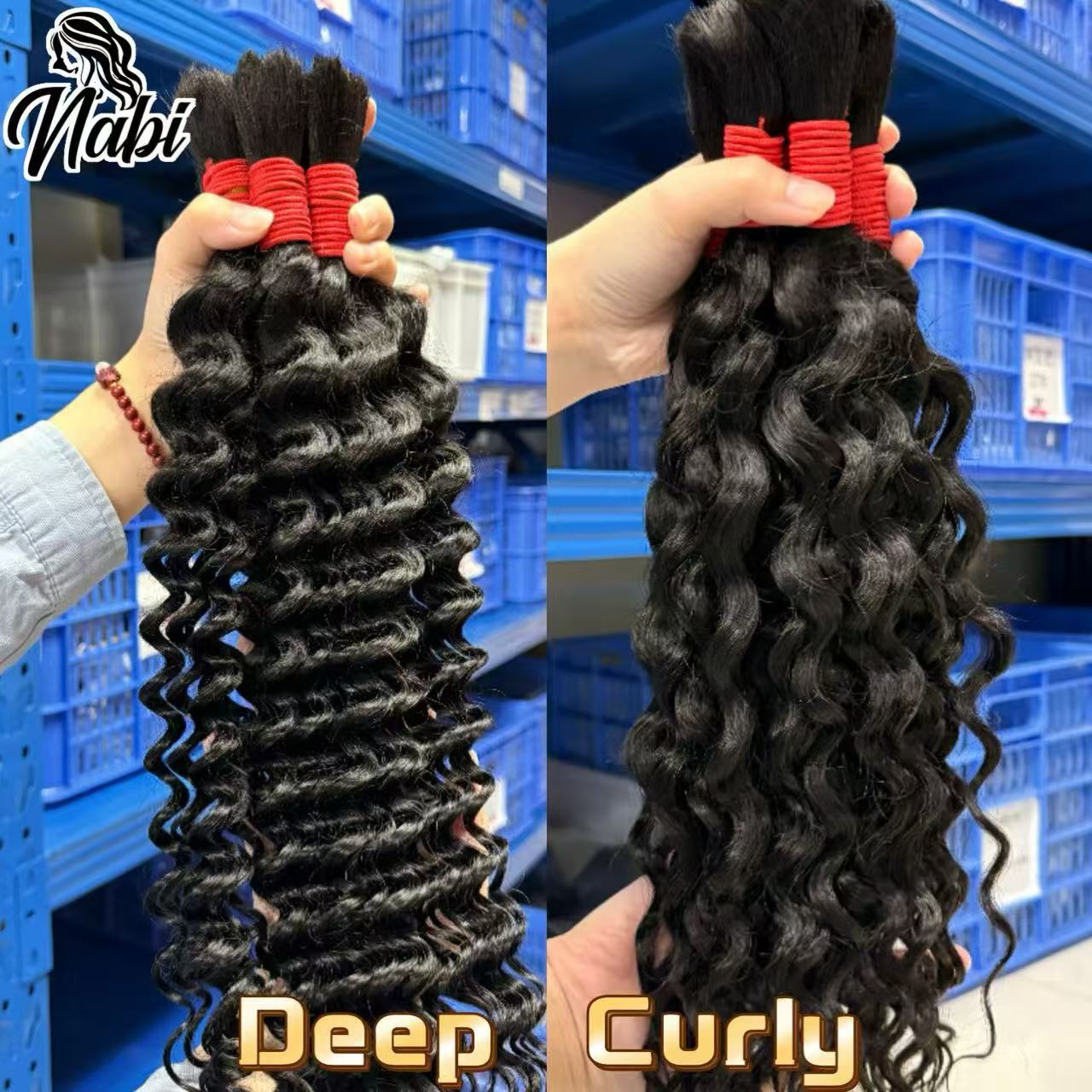 NABI Boho Menselijk haarbundels voor vlechten Diepe golf Maagdelijke haarverlenging Natuurlijke kleur Vlechten Geen inslaghaar Bulkextensies