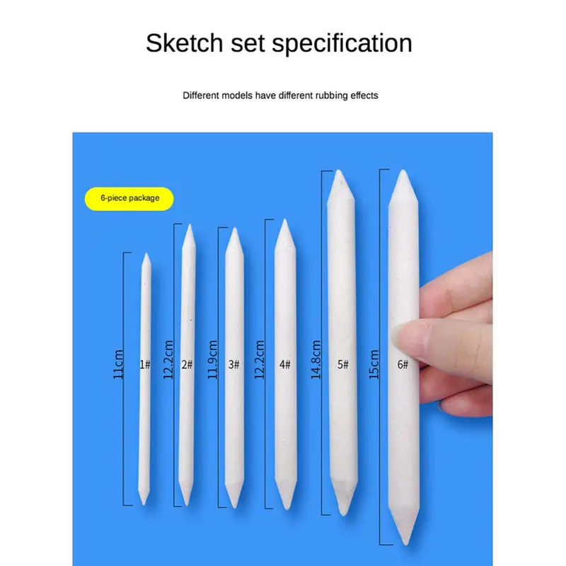 3/6PCS ชุดอาชีพ Sketch กระดาษยางลบปากกาผสม Stump Art Sketches พร้อมปากกายางลบสําหรับภาพวาดและ Smearing ปากกา