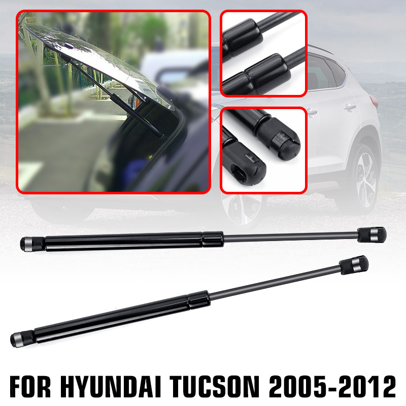 Par de amortecedores para janela traseira de carro, mola a gás de vidro, suporte de barra, haste para hyundai tucson 2005 2006 2007 2008 2009 - 2012