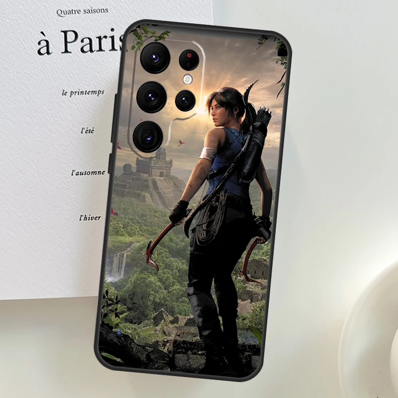 Casing Lara Croft Raider untuk Samsung Galaxy S23 S22 Ultra Plus S20 S21 FE S9 S10 Note 10 Plus 20 Ultra Cover