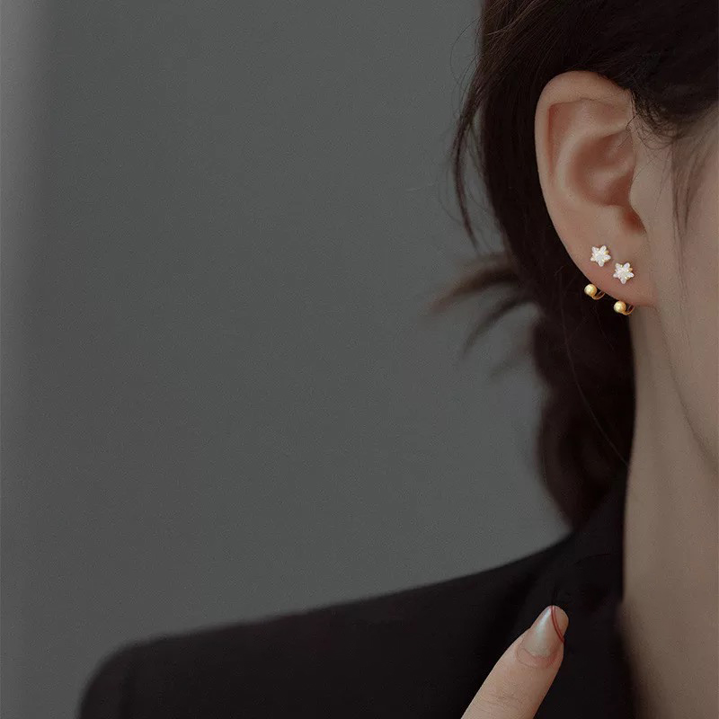 Clearance_2pc aço inoxidável cor de ouro mínimo cristal estrela orelha studs brinco feminino coreano helix studs tragus cartilagem pierci