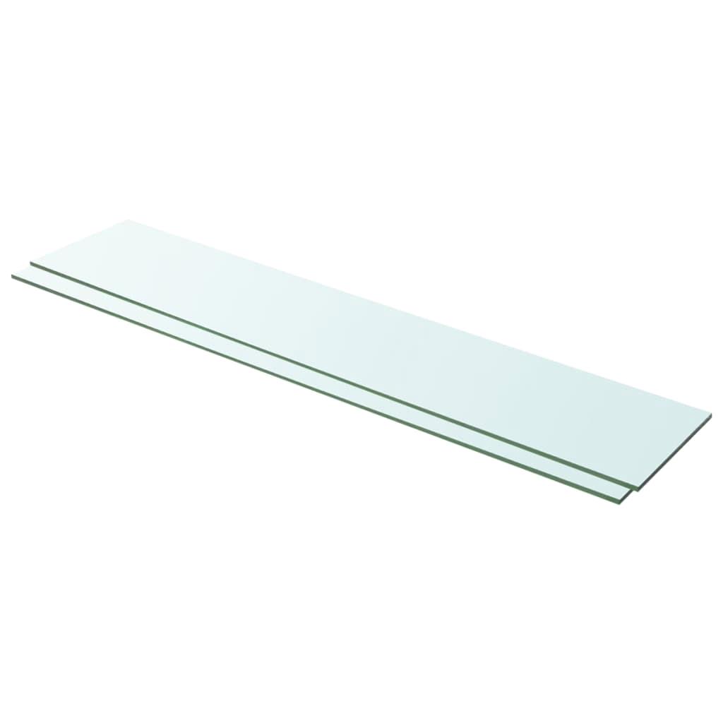 Transparante glazen planken set van 2 100x20 cm wandgemonteerde displayopslagoplossing