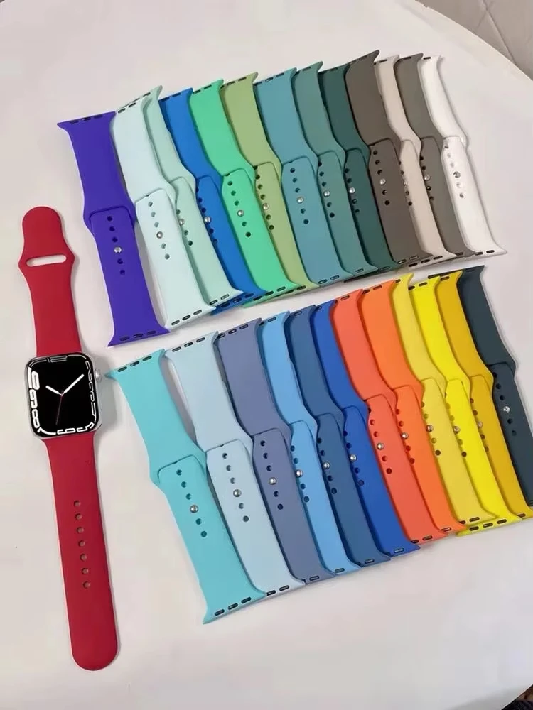 Silikonband für Apple Watch-Armbänder 45 mm 44 mm 40 mm 41 mm 42 mm-46 mm Sportarmband iWatch Serie 8 7 6 5 4 3 SE 9 10 Ultra 2 49 mm