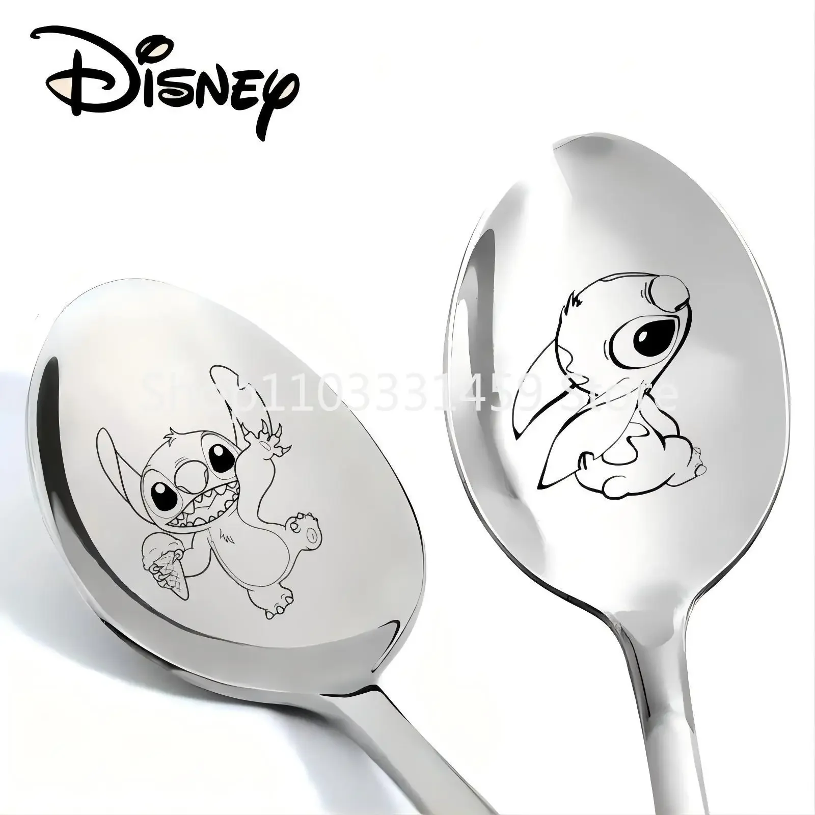 Ложки из нержавеющей стали Disney Lilo Stitch, мультяшная десертная кофейная ложка, креативный праздничный подарок, кухонная посуда, товары для рождественского дня рождения