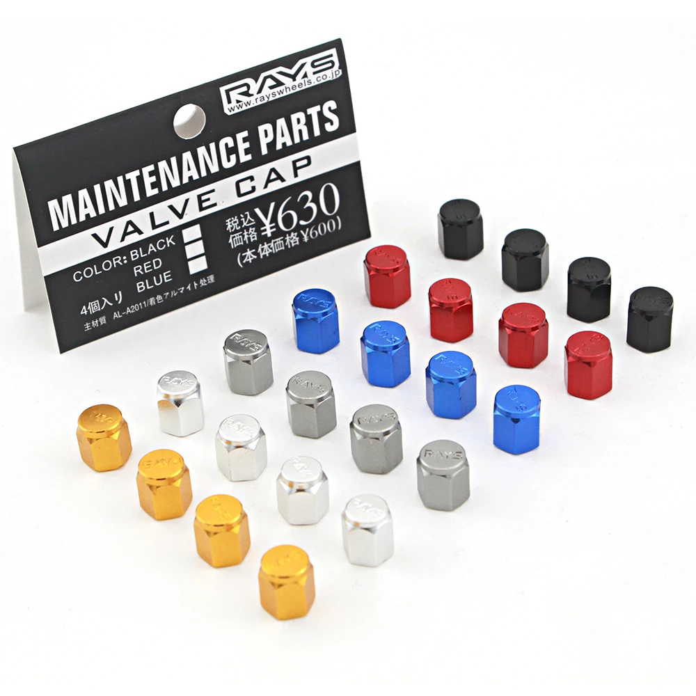 4Pcs RAYS Car Bicycle Motorcycle Wheel Tyre Tire Air Aluminum Alloy Valve Caps Stem Cover Hexagonal Tyre Wheel Ventil Valve Caps