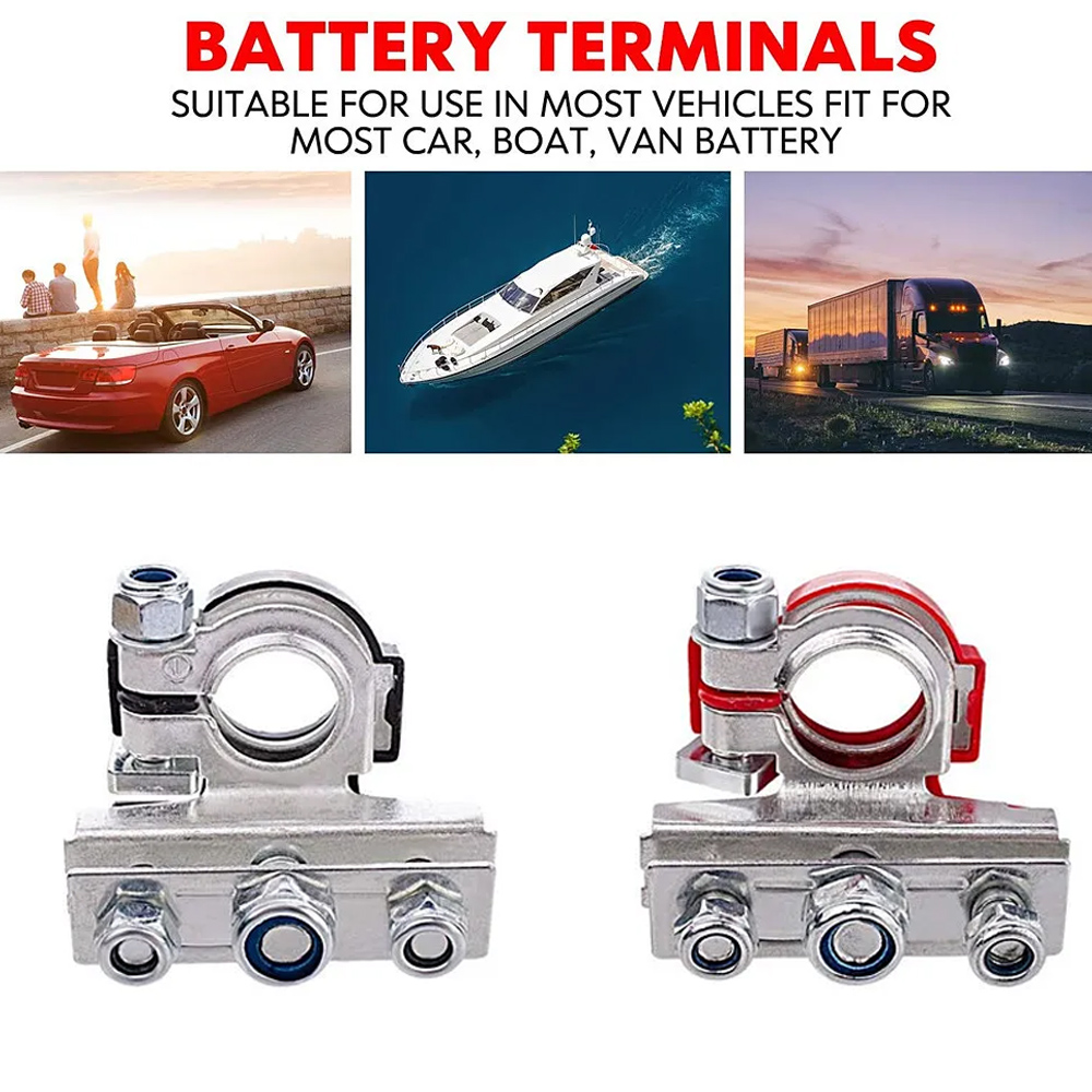 1 paar Auto Top Post Batterij Terminal 12 V 24 V Kabel Klem Terminal Connectors voor Auto Caravan Boot motorfiets Auto