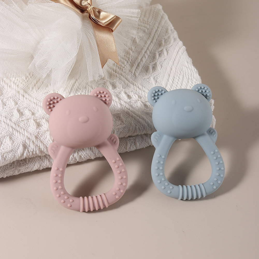 Anneau de dentition en silicone, hochet pour bébé ours mignon, jouet de 0 à 1 an, offre spéciale