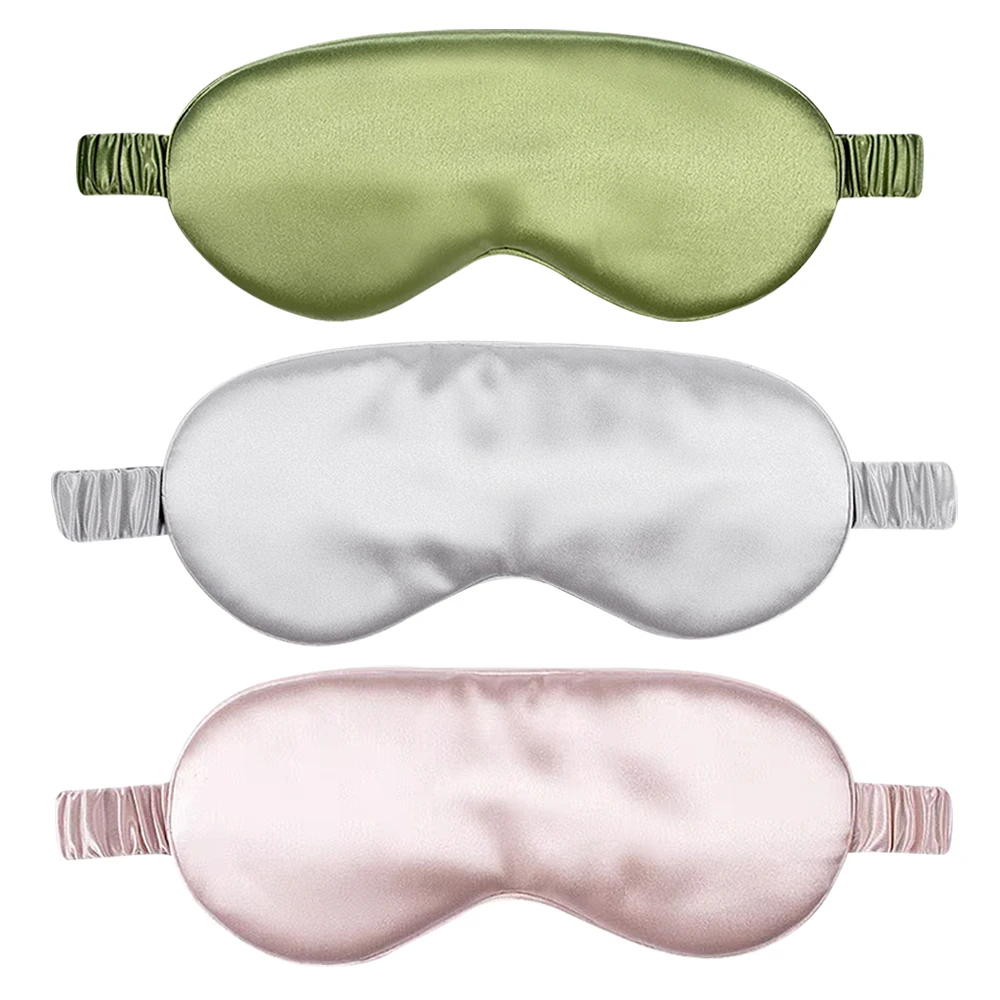 Mascarilla para dormir de seda de morera 100% pura, venda para los ojos, Color puro, suave, para viajar a casa, sueño, salud, sombra de ojos para mujeres y niñas