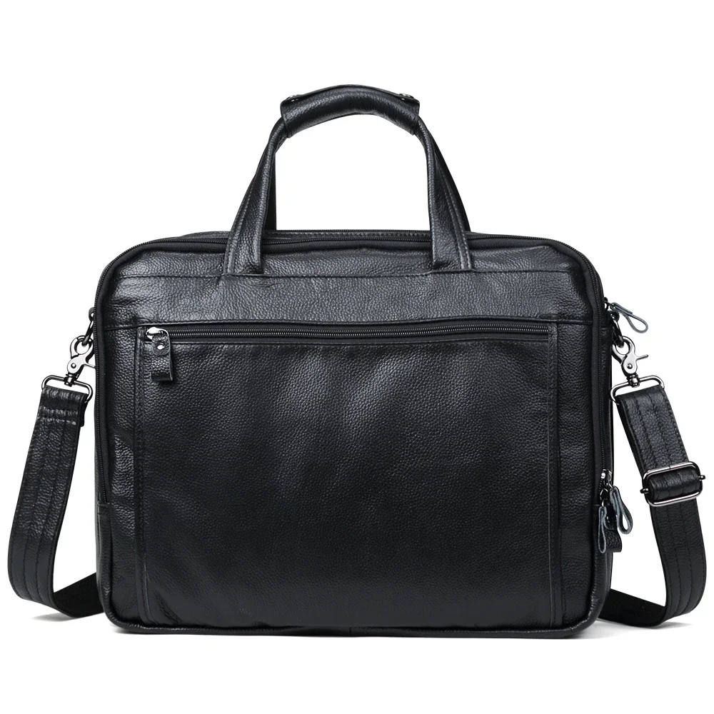 Men Briefcases Genuine Leather Handbag 15.6"Laptop Messenger Shoulder Bag for Documents Men's Bag Business Totes 2022