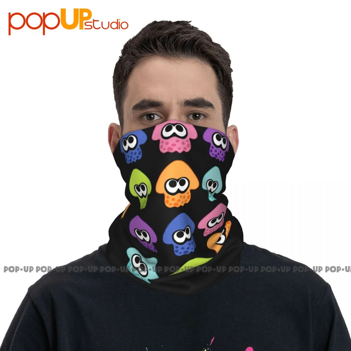 Splatoon 2 Squid Pattern Neck Gaiter Bandana Scarf Face Mask