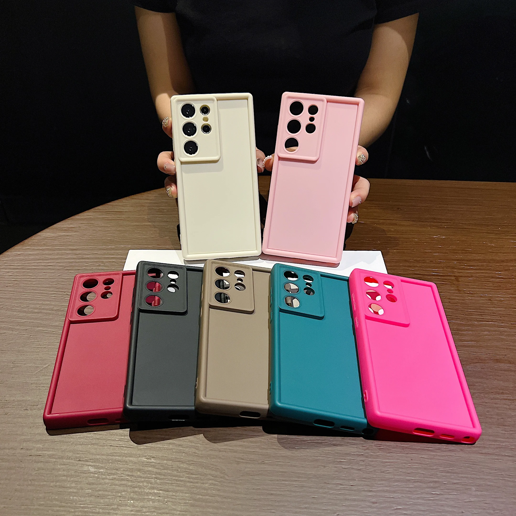 Capa tpu macia para samsung galaxy a56 a55 a54 a53 a35 a15 a16 a25 5g s24 s22 s25 ultra s23 fe doce cor silicone capa de telefone