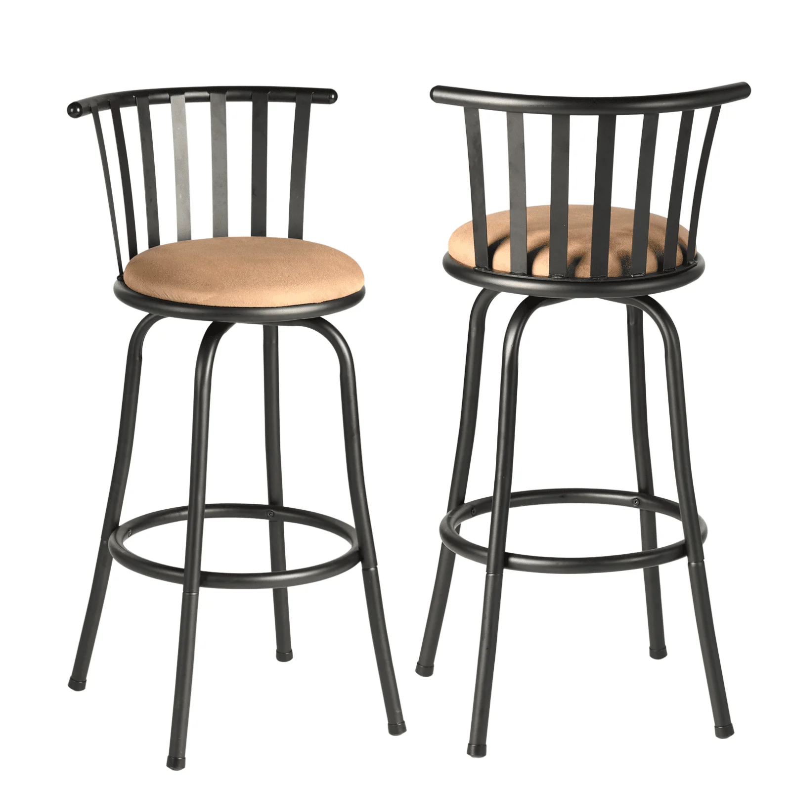 Swivel Bar Stools Set of 3, 29 inch Bar Height Modern BarStool for Home Kitchen Island, Brown