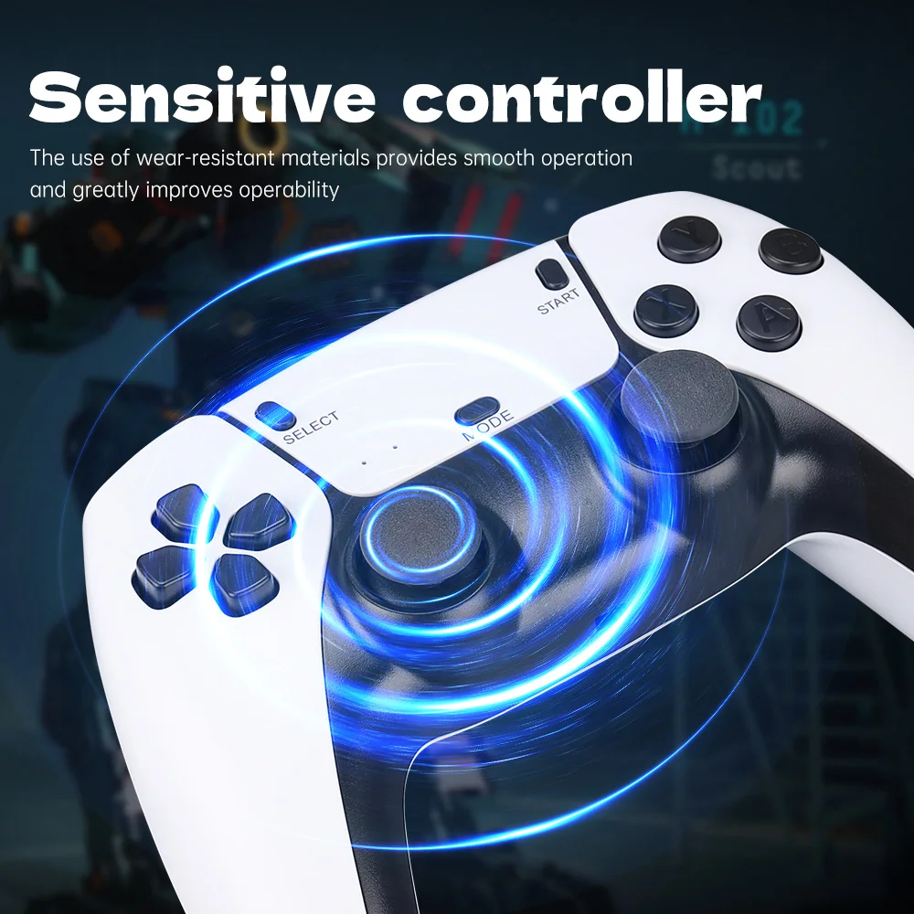 Console per videogiochi M15 4K TV Game Stick 64G 20000 giochi integrati Lettore di giochi portatile retrò con controller per gamepad wireless