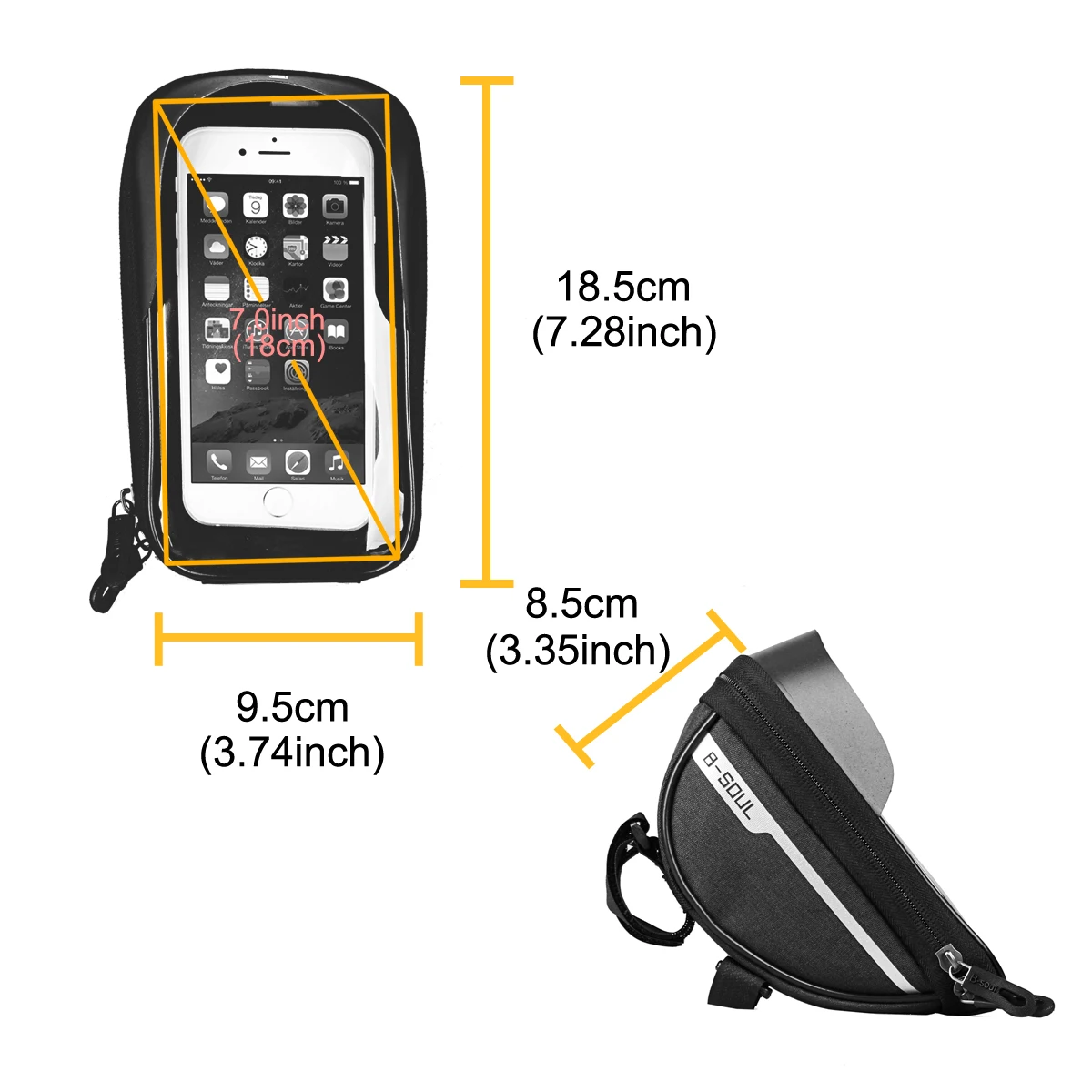 B-SOUL Fahrradtasche Fronttasche Lenkertasche Handytasche Horizontaltasche Mountain Road Bike Reitzubehör