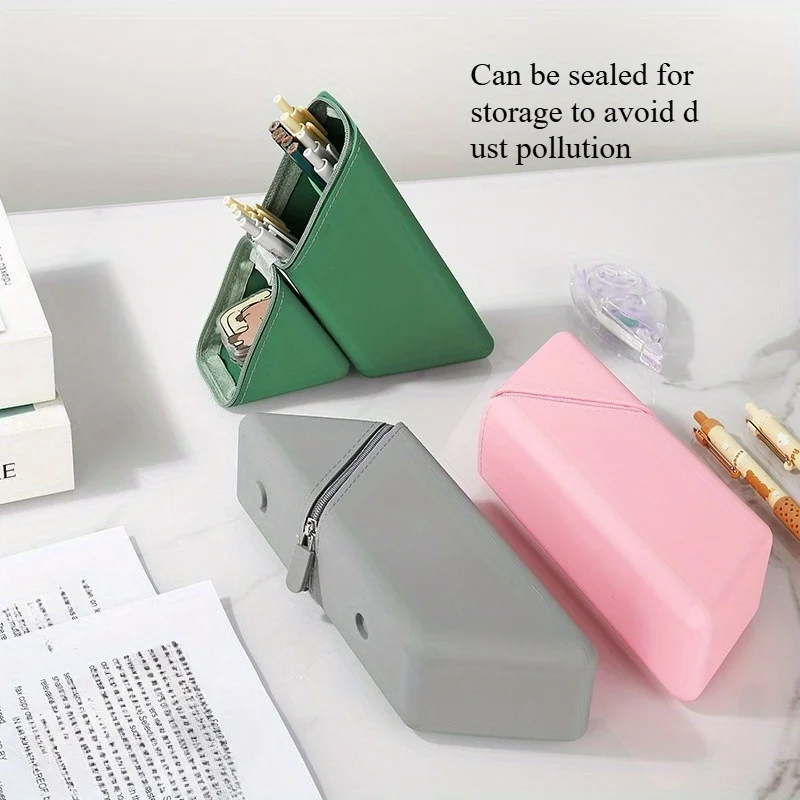 Stylish Silicone Pen Holder-Foldable Desktop Organizer for Office & Study,Multi-Purpose Stationery Cup,Perfect Gift for Students