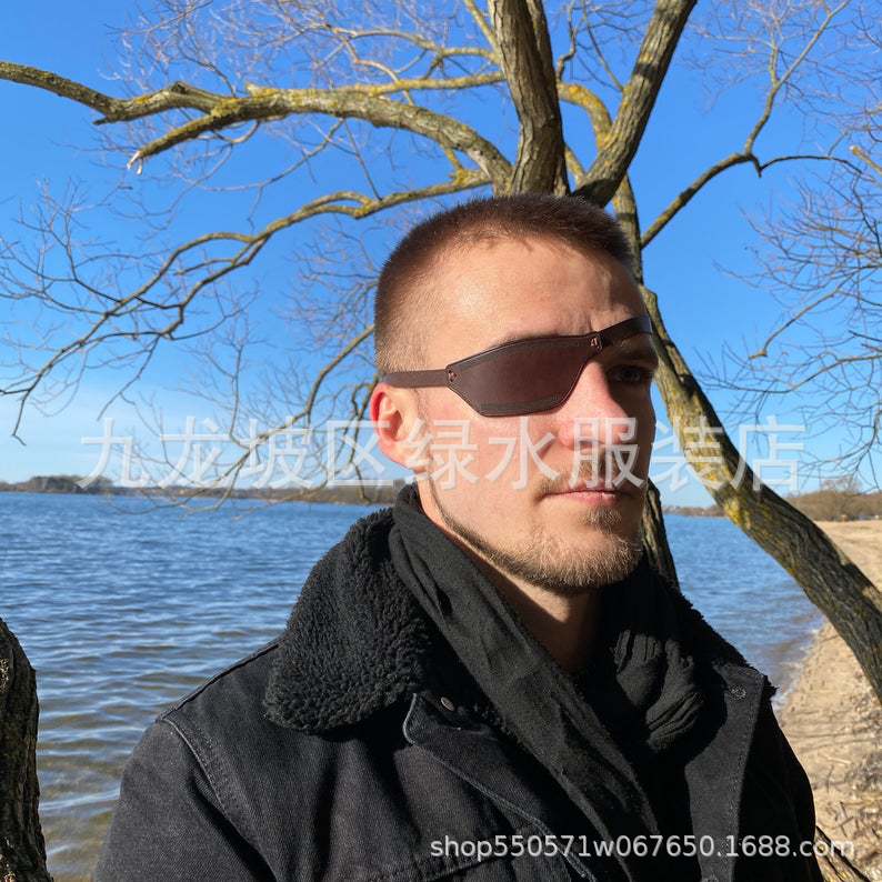 Adjustable Vintage PU Leather Colorblocked Eyepatch Medieval Gothic Roleplaying Pirate Party Props