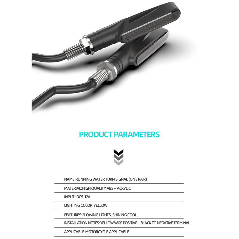 2PCS Motorcycle Flasher Turn Signal Light 12 SMD Amber Flowing Water Indicator Blinker Front Rear Signal Lamp Motorcycle Light