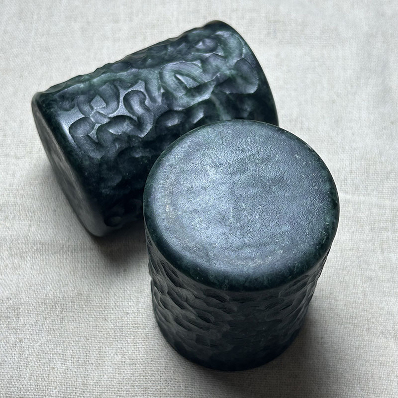 Dark Green Jade Tea Cup Strong Magnetic Medicine King Stone Cup Household Meteorite Frosted