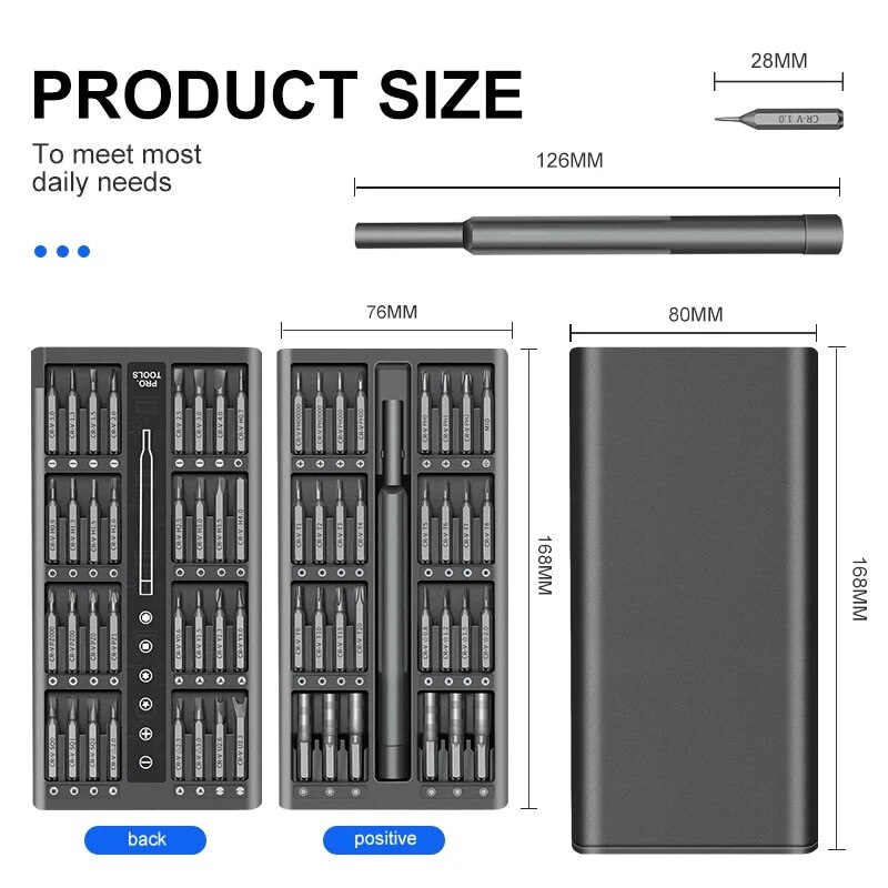 Jeu de tournevis de précision 63 en 1, Kit d'outils de réparation manuels à domicile, forets Phillips magnétiques pour iPhone Xiaomi caméra lunettes montre