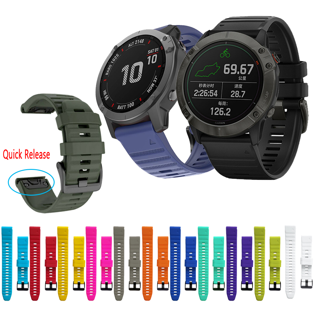 Ремешок силиконовый для Garmin Fenix 6 6X Pro 5 5S 5X Plus 3HR Fenix7 7X, быстросъемный браслет для наручных часов Easyfit, 26 20 22 мм