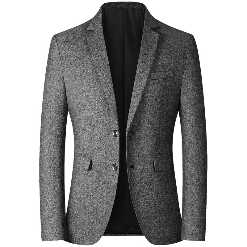 BROWON-Veste d'affaires décontractée pour hommes, olympiques à col rabattu, blazer de mariage, document solide, marque, printemps, automne, 2025