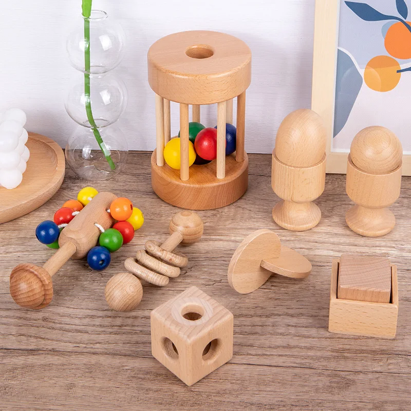 Cho Bé Làm Dịu, Nắm, Bắt Tay, Rung Lắc Gỗ Chuông, Bé Răng Hàm, Tương Tác Beech Đồ Chơi Xếp Hình, giáo Dục Sớm Hình Dạng