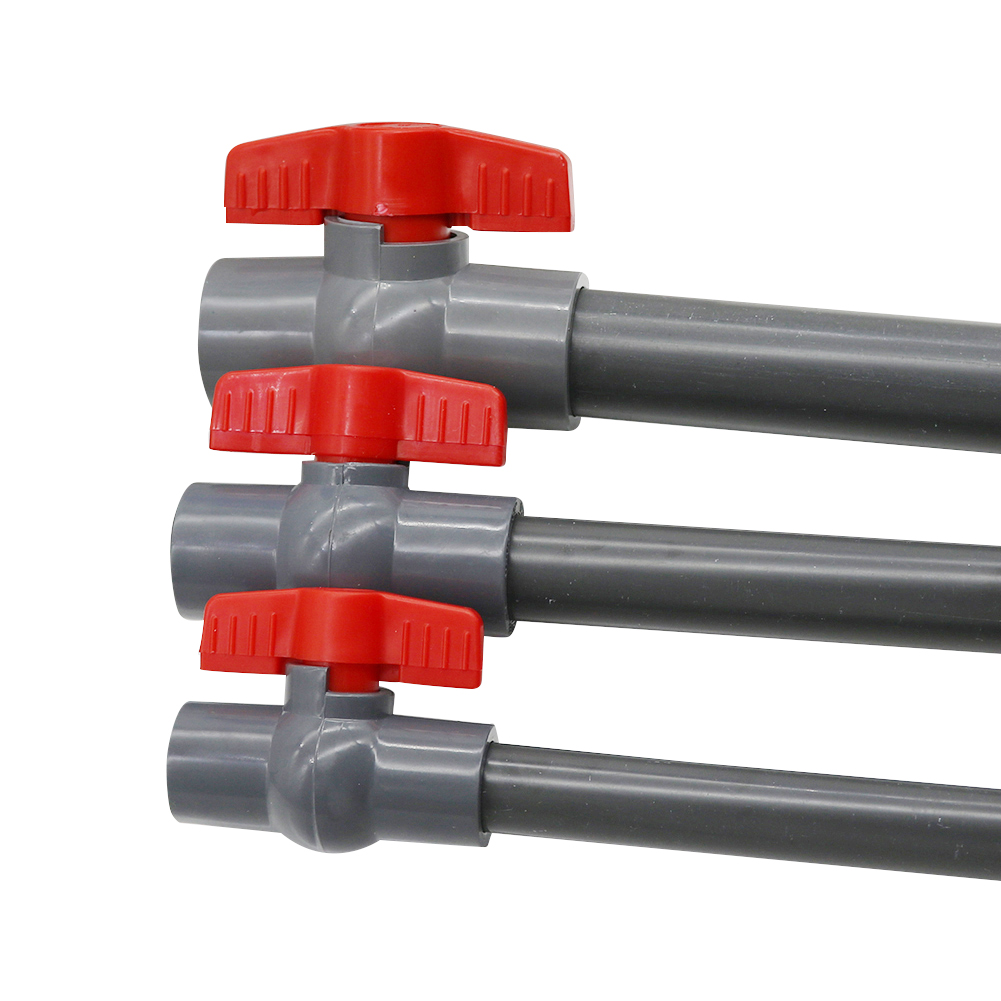 Válvula de bola ID 20/25/32/40mm, Material de PVC gris, accesorios de tubería de agua para jardín, adaptador de conexión de interruptor de válvula, 1 ud.